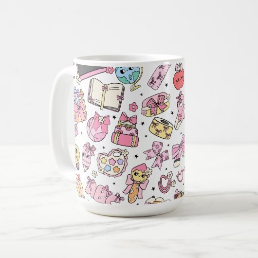 Cute School Themed Coffee Tea Mug Kaffeetasse (Vorderseite Links)