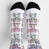 Cute Science Axolotl Grid Socken (Oben)