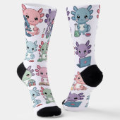 Cute Science Axolotl Grid Socken (Gewinkelt)