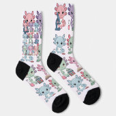 Cute Science Axolotl Grid Socken (Rechts)