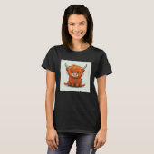 Cute Scottish Highland Cow Illustration Little Hor T-Shirt (Vorne ganz)