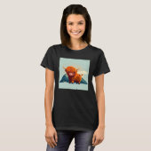 Cute Scottish Highland Cow Illustration Little Hor T-Shirt (Vorne ganz)