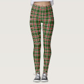 Cute Scottish Tartan Pattern Christmas Colors Leggings (Vorderseite)
