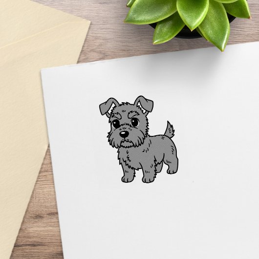Cute Scottish Terrier Dog 1x1 Gummistempel