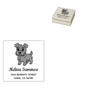 Cute Scottish Terrier Dog Address Gummistempel (Stempel)