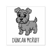 Cute Scottish Terrier Dog Custom Name Permastempel (Design)