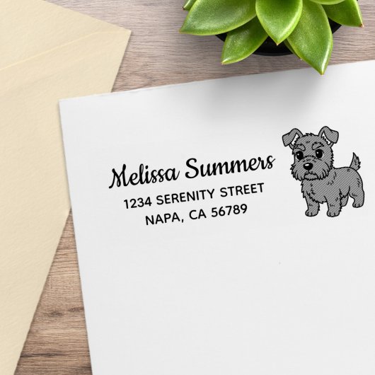 Cute Scottish Terrier Dog Return Address Gummistempel