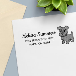 Cute Scottish Terrier Dog Return Address Permastempel