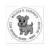 Cute Scottish Terrier Dog Round Address Permastempel (Design)
