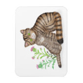 Cute Scottish Wildcat and kitten magnet (Vertikal)