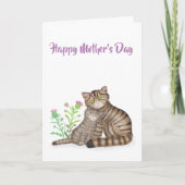 Cute Scottish Wildcats Mother's Day card Karte (Vorderseite)