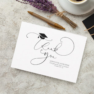 Cute Script Calligraphy Graduation Thank You
