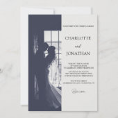 Cute Script Elegant Photo Overlay White Wedding Einladung (Vorderseite)