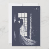 Cute Script Elegant Photo Overlay White Wedding Einladung (Rückseite)