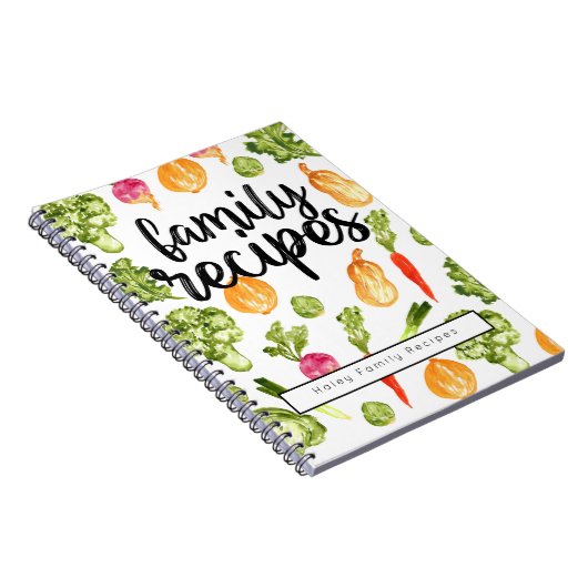 cute Script Family Cookbook recipe Notebook Notizblock (Rechte Seite)
