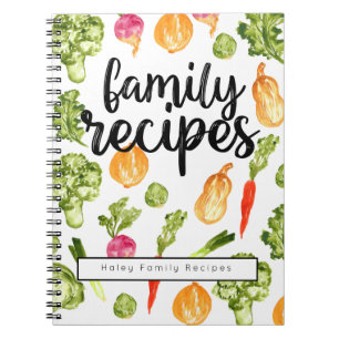 cute Script Family Cookbook recipe Notebook Notizblock