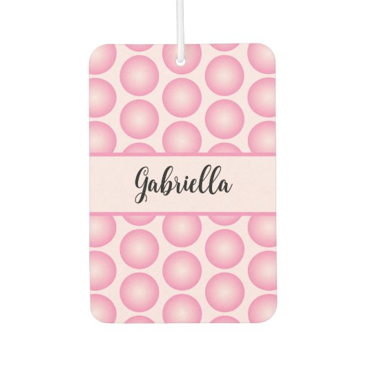 Cute Script Name Pink Bubbles Pastel Air Freshener Autolufterfrischer (Vorderseite)