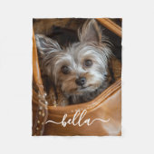 Cute Script Pet Photo Fleecedecke (Vorderseite)