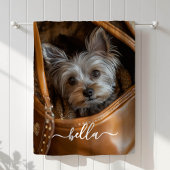 Cute Script Pet Photo Fleecedecke