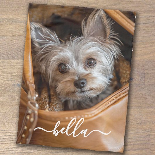 Cute Script Pet Photo Fleecedecke