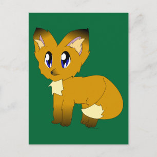 Cute Scruffy Little Fox Postkarte