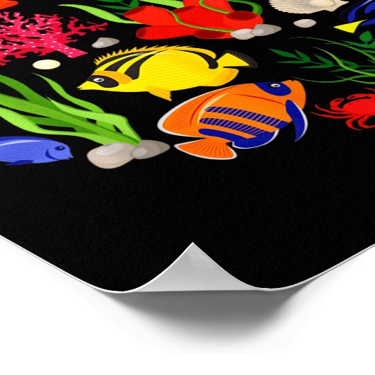 Cute Sea Animal Oceans Clownfish Aquarium Toddler  Poster (Ecke)