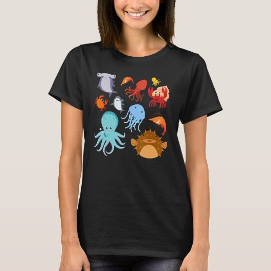 Cute Sea Animals Ocean Creatures Clownfish T-Shirt (Vorderseite)