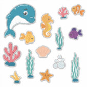 Cute Sea Creatures Stickers Pack Aufkleber (Vorderseite)