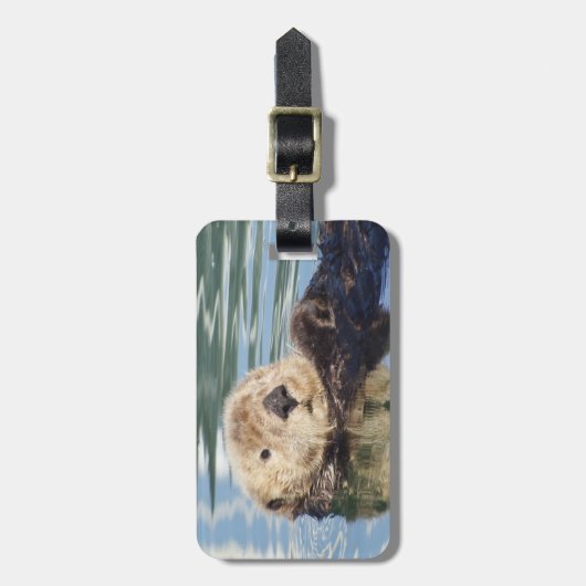 Cute sea otter gepäckanhänger (Vorderseite vertikal)