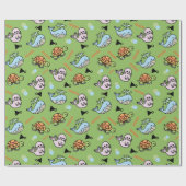 Cute sea turtle dolphin animals pattern wrapping p geschenkpapier (Flach)
