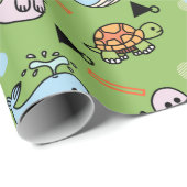 Cute sea turtle dolphin animals pattern wrapping p geschenkpapier (Rolleneckpunkt)
