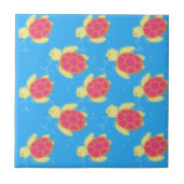 Cute Sea Turtle Pattern Fliese (Vorderseite)