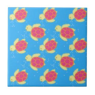 Cute Sea Turtle Pattern Fliese