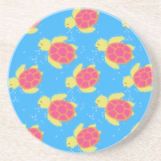 Cute Sea Turtle Pattern Getränkeuntersetzer (Vorne)