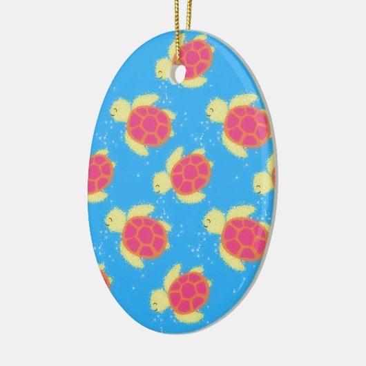 Cute Sea Turtle Pattern Keramik Ornament (Links)
