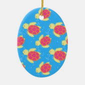 Cute Sea Turtle Pattern Keramik Ornament (Vorne)