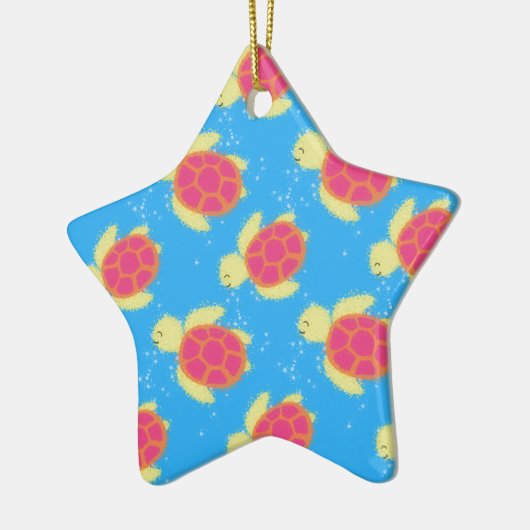 Cute Sea Turtle Pattern Keramik Ornament (Links)