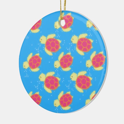 Cute Sea Turtle Pattern Keramik Ornament (Links)