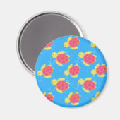 Cute Sea Turtle Pattern Magnet (Vorderseite/Rückseite)