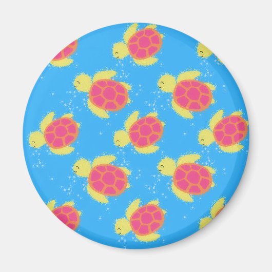 Cute Sea Turtle Pattern Magnet (Vorne)
