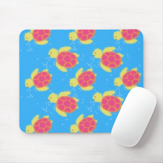 Cute Sea Turtle Pattern Mousepad (Mit Mouse)