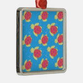 Cute Sea Turtle Pattern Ornament Aus Metall (Rechts)