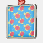 Cute Sea Turtle Pattern Ornament Aus Metall (Links)
