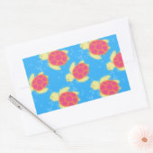 Cute Sea Turtle Pattern Rechteckiger Aufkleber (Umschlag)
