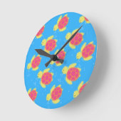 Cute Sea Turtle Pattern Runde Wanduhr (Winkel)