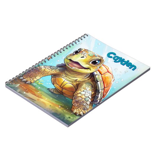 Cute Sea Turtle Personalized Notizblock (Linke Seite)
