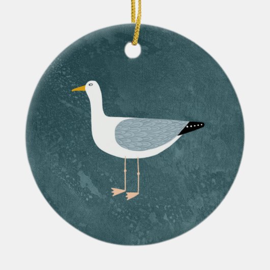Cute Seagull Keramik Ornament (Vorne)