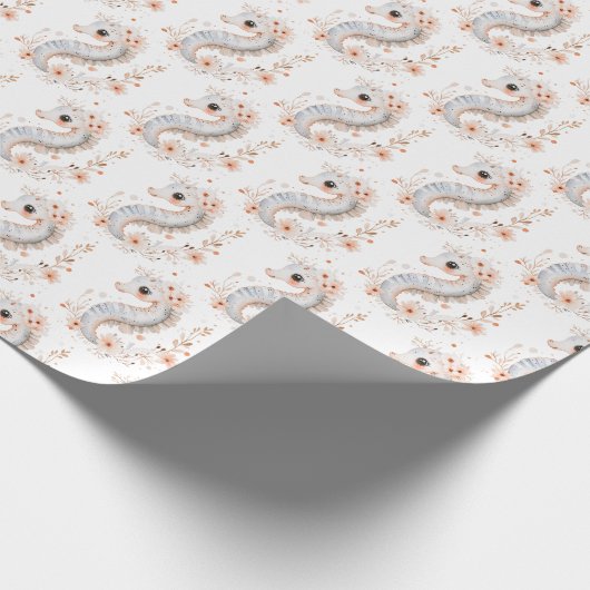 Cute Seahorse Geschenkpapier (Ecke)