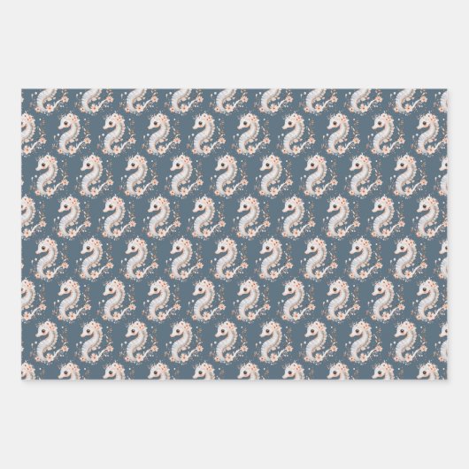 Cute Seahorse Geschenkpapier Set (Vorderseite 3)