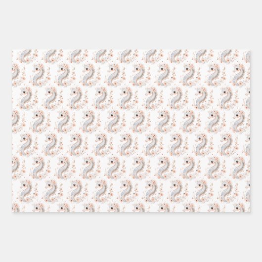 Cute Seahorse Geschenkpapier Set (Vorderseite)
